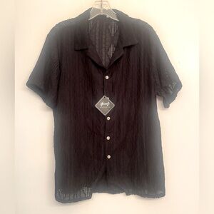 NWT Button up sheer top by Hoooyi size S